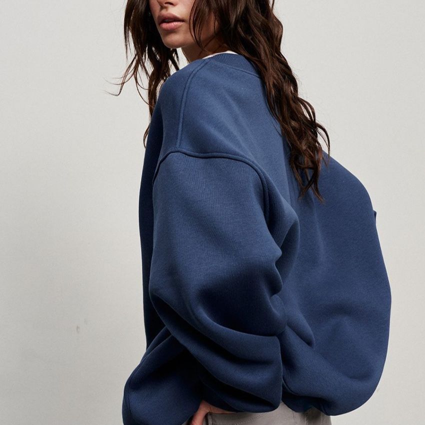 Wenna Oversized Fleece Sweatshirt with High Collar