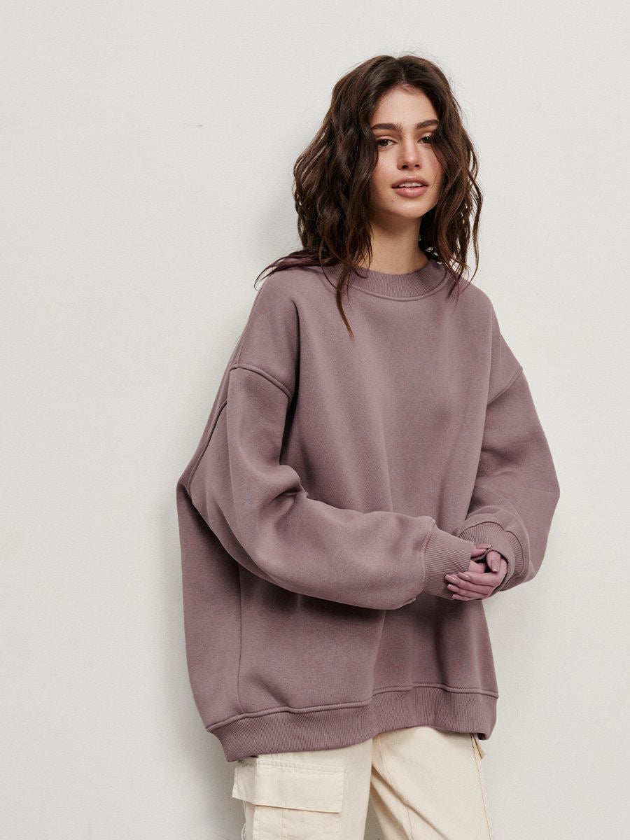 Wenna Oversized Fleece Sweatshirt with High Collar
