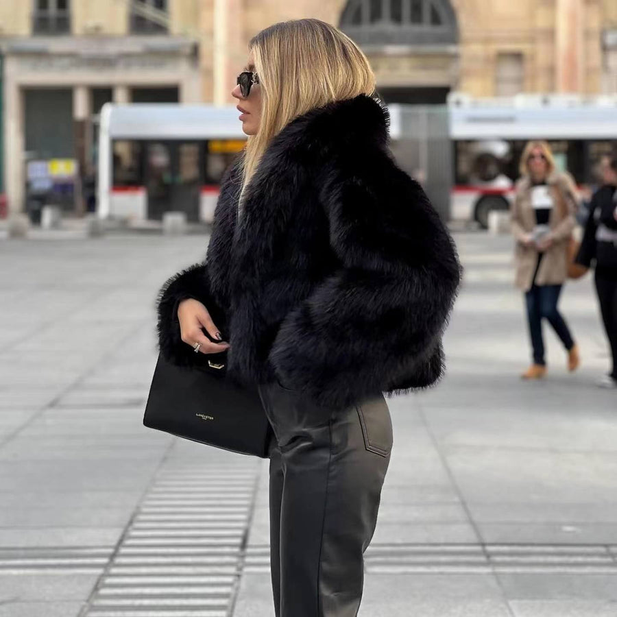 Elva Cropped Faux Fur Jacket