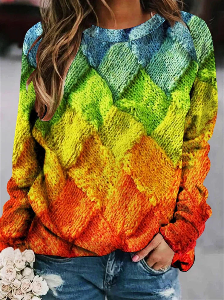 Hedwig Patchwork Plaid Crew Neck Sweater