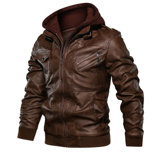 Zander - Leather Hoodie - Warm & Stylish Biker Jacket