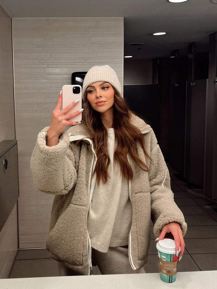 Heloisa Oversized Sherpa Zip Jacket