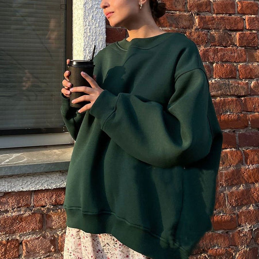 Wenna Oversized Fleece Sweatshirt with High Collar