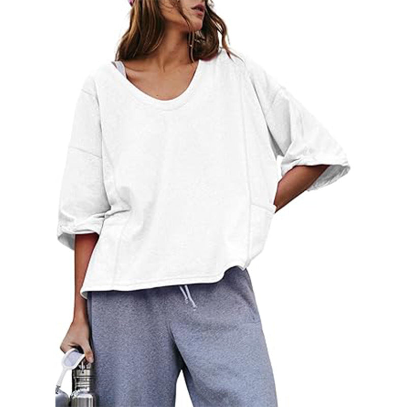 Annelie Relaxed V Neck Drop Shoulder Sweatshirt