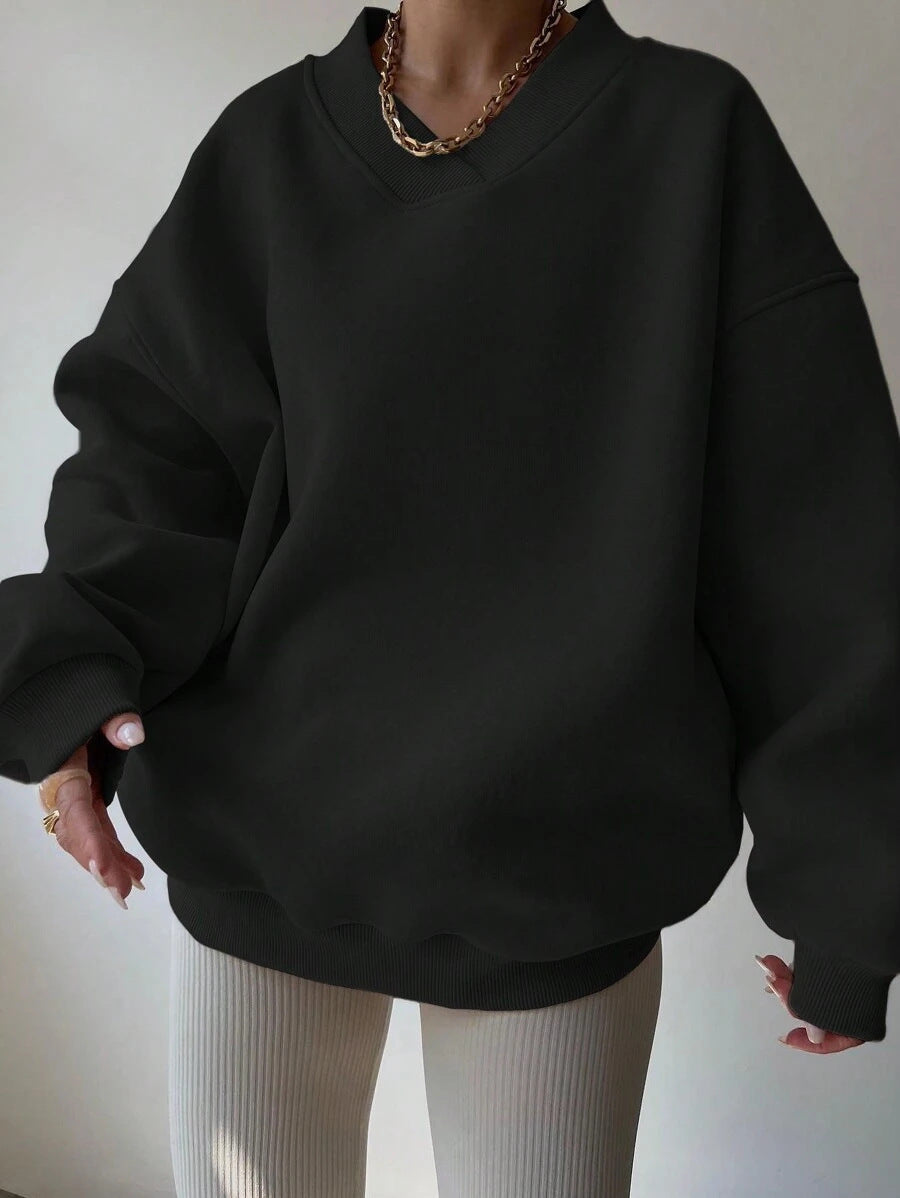 Janne Casual Patchwork Crew Neck Sweatshirt