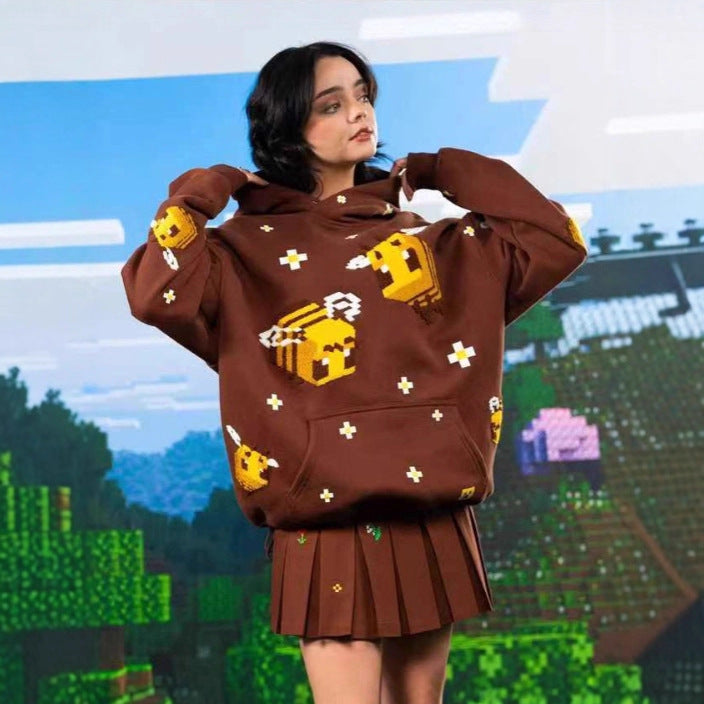 Adalgisa Knit Pixel Bee Hoodie