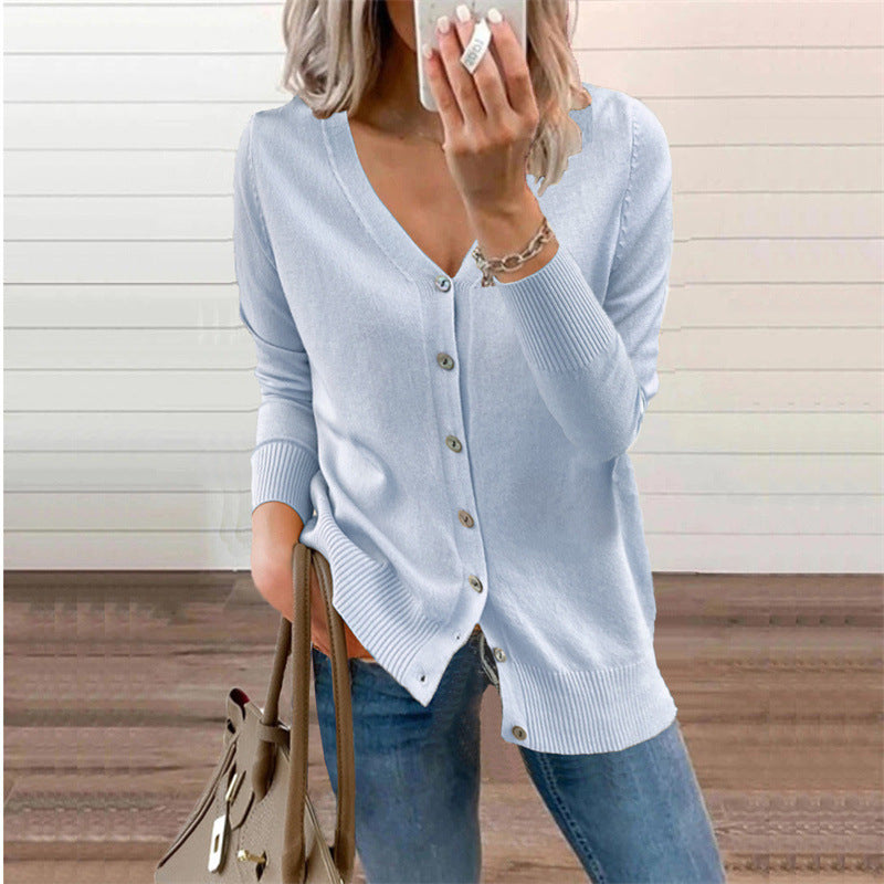 Hollis Deep V Neck Button Cardigan