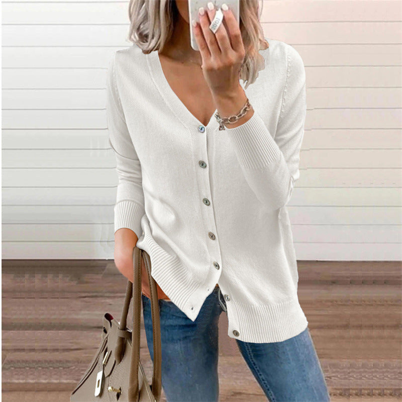 Hollis Deep V Neck Button Cardigan
