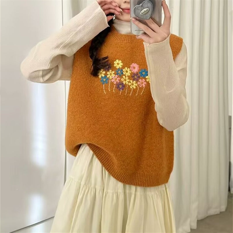 Coralie Oversized Print Knit Vest