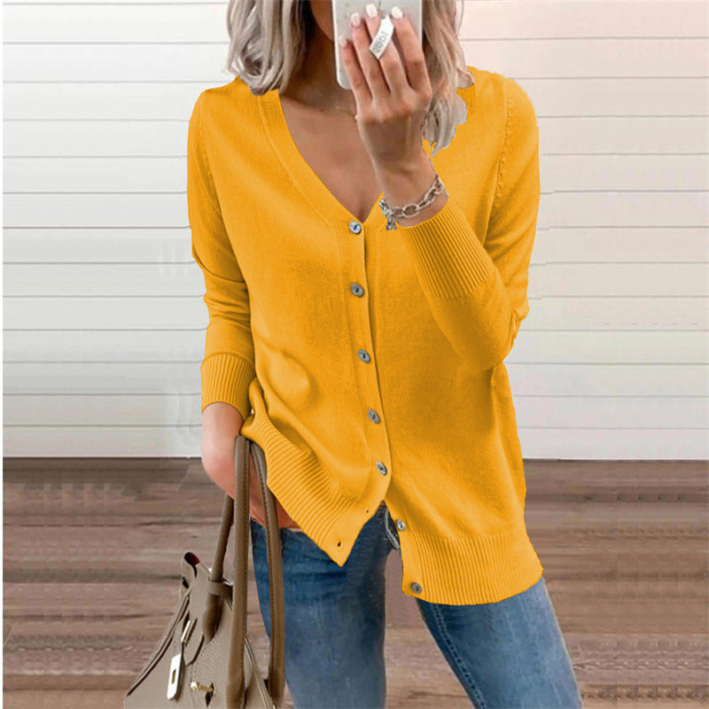 Hollis Deep V Neck Button Cardigan