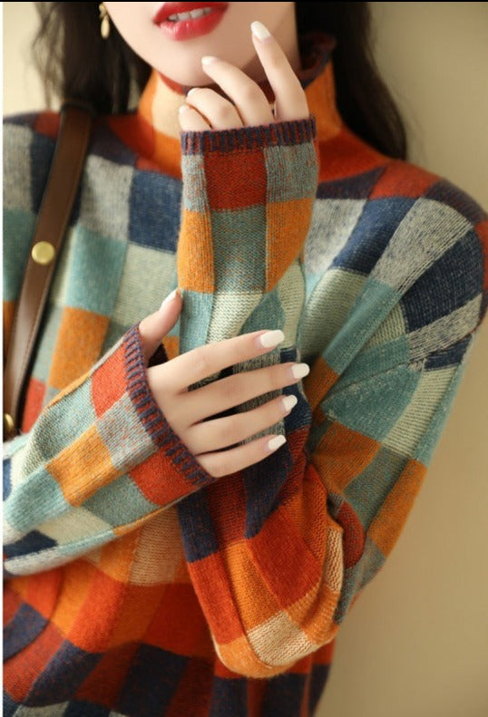 Liane Printed Turtleneck Sweater