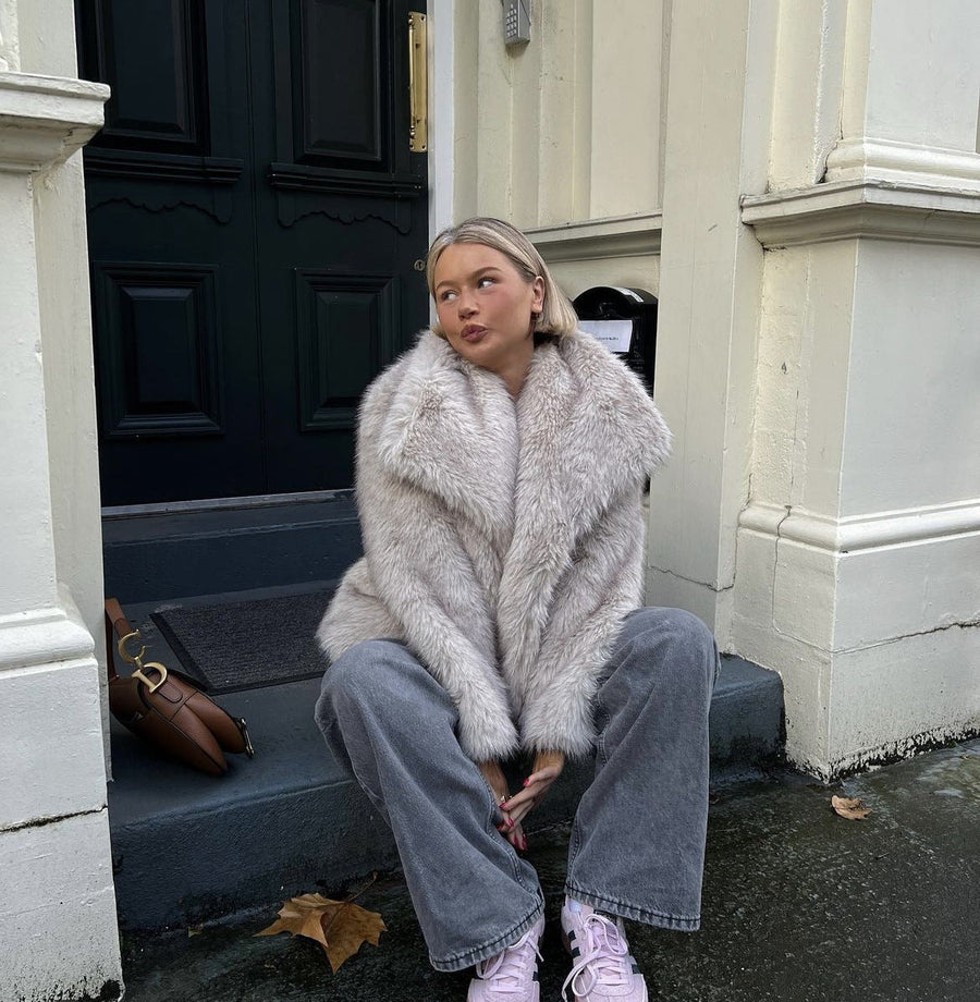 Elva Cropped Faux Fur Jacket