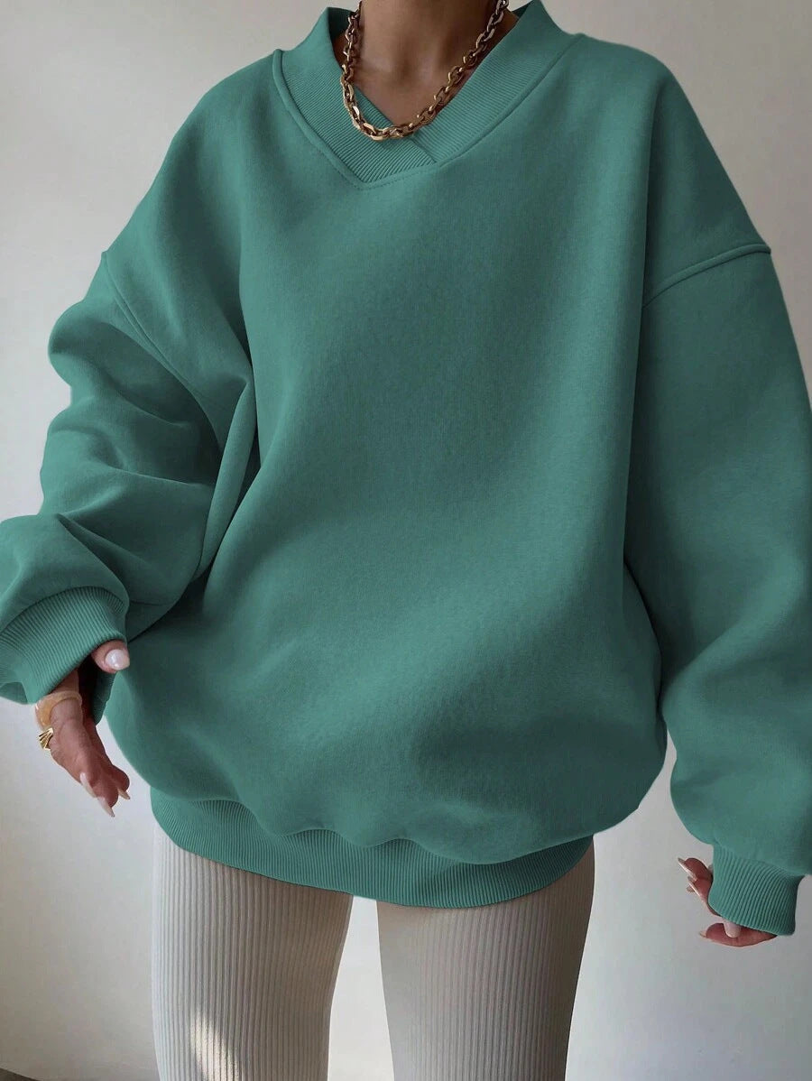 Janne Casual Patchwork Crew Neck Sweatshirt