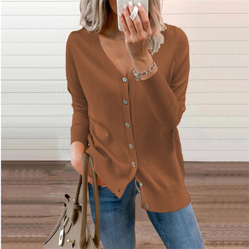 Hollis Deep V Neck Button Cardigan