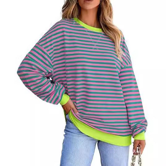 Birgitta Wide Stripe Casual Sweater