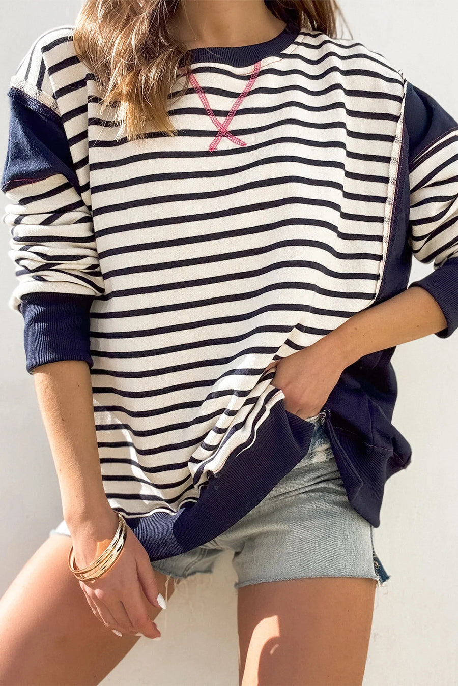 Rosine Oversized Striped Sweatshirt