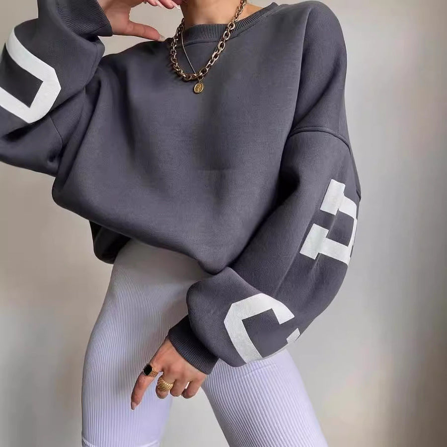 Reni Oversized Contrast Stripe Sleeve Sweatshirt