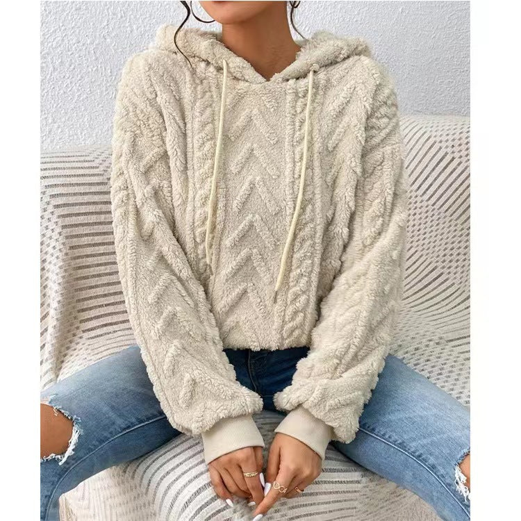 Carolina Sherpa Cable Pattern Hoodie