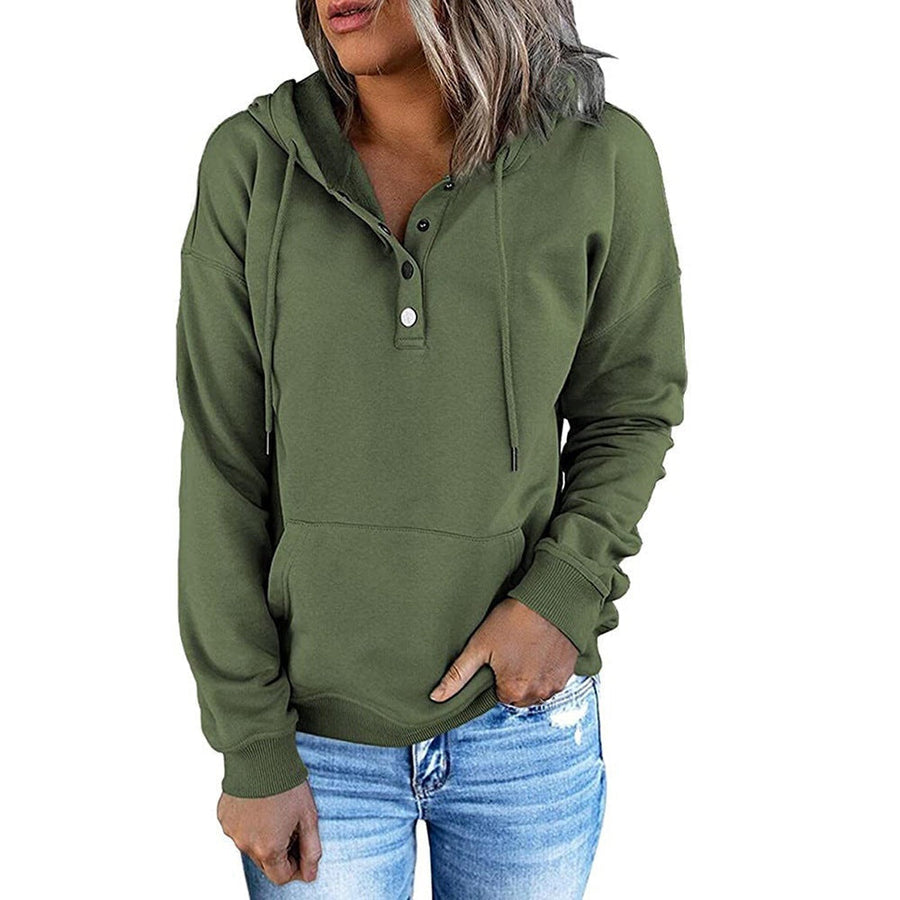 Gisela Henley Button Neck Hoodie
