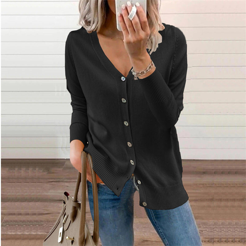 Hollis Deep V Neck Button Cardigan