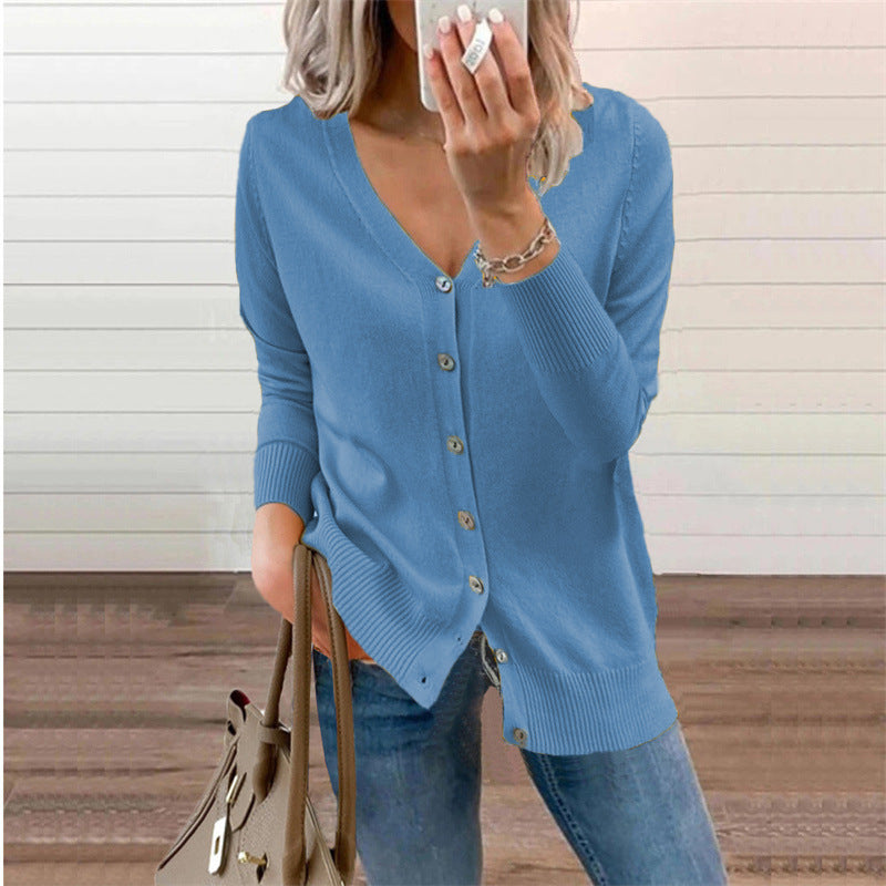 Hollis Deep V Neck Button Cardigan