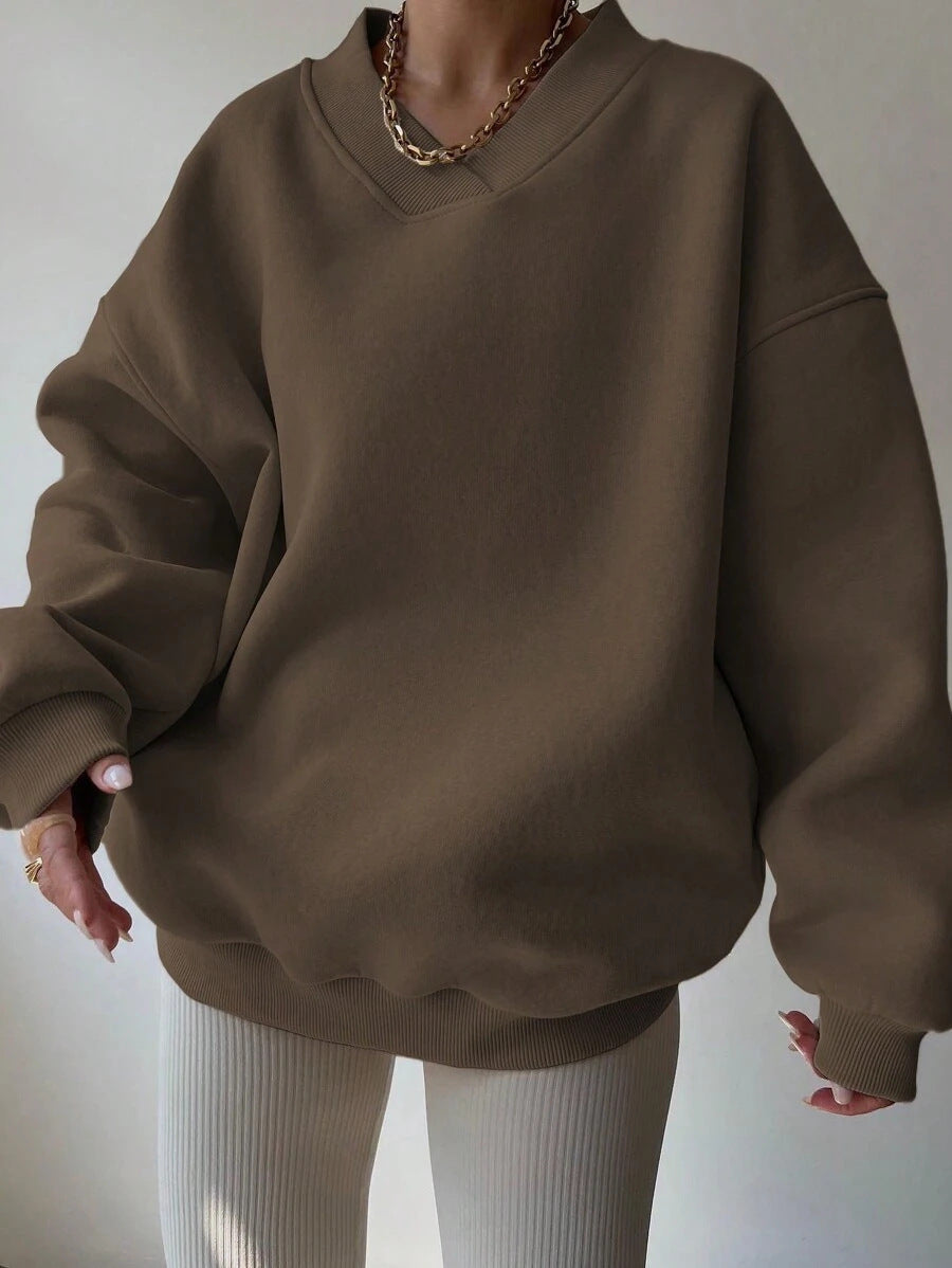 Janne Casual Patchwork Crew Neck Sweatshirt