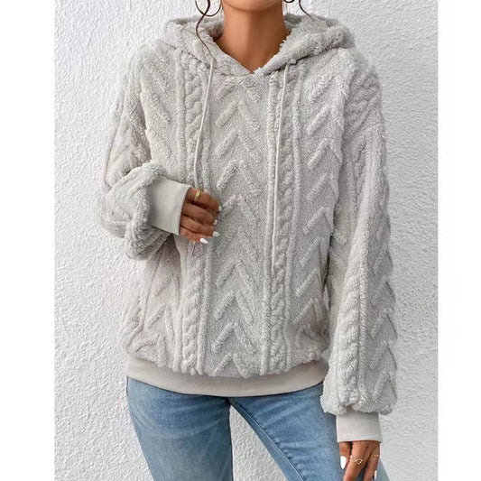 Carolina Sherpa Cable Pattern Hoodie
