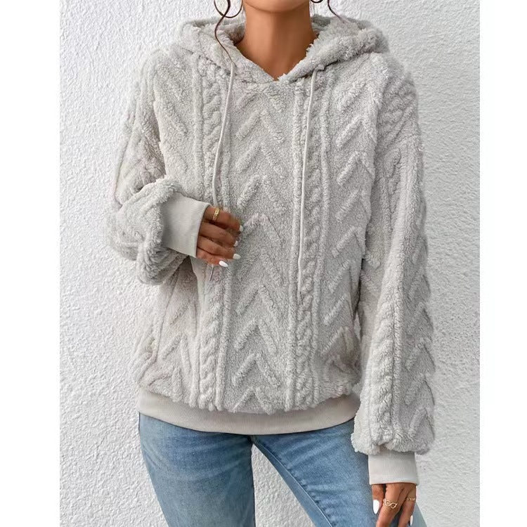 Carolina Sherpa Cable Pattern Hoodie