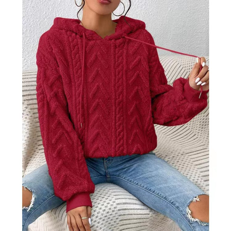 Carolina Sherpa Cable Pattern Hoodie