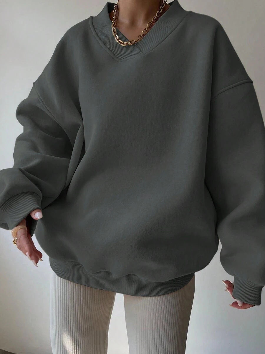 Janne Casual Patchwork Crew Neck Sweatshirt
