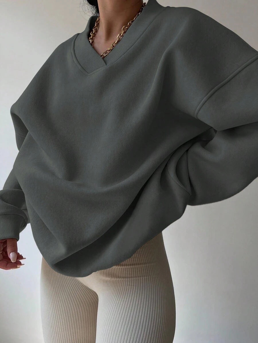 Janne Casual Patchwork Crew Neck Sweatshirt
