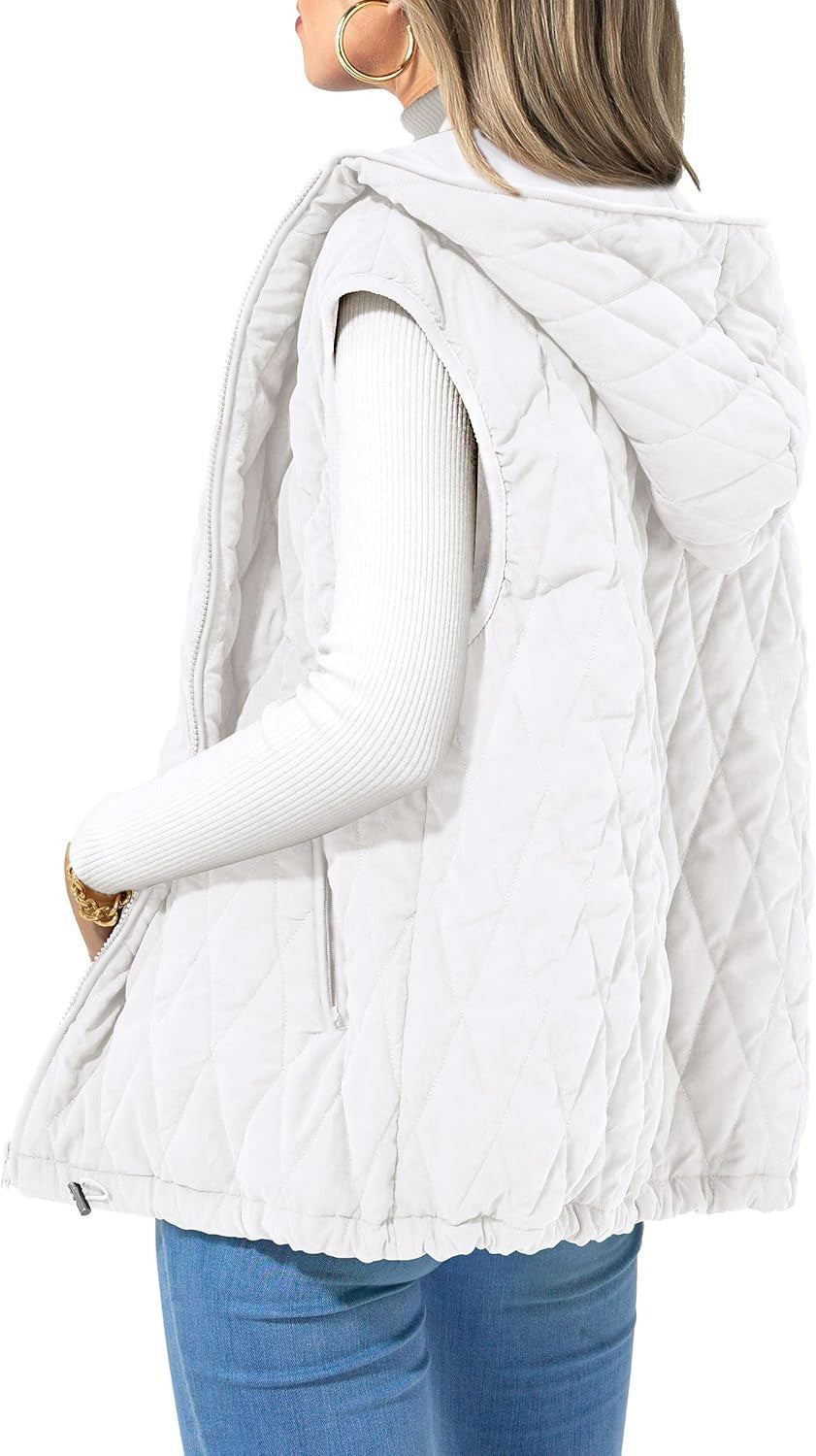 Eulalia Quilted Hooded Vest with Pockets