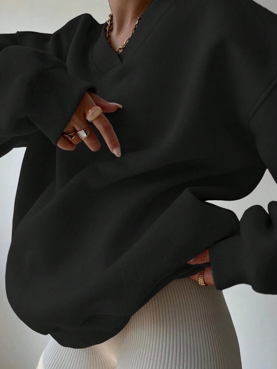 Janne Casual Patchwork Crew Neck Sweatshirt