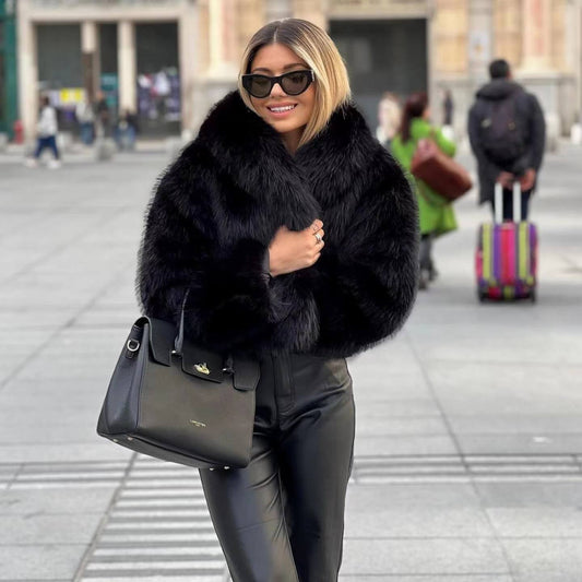 Elva Cropped Faux Fur Jacket