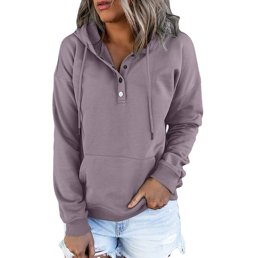 Gisela Henley Button Neck Hoodie