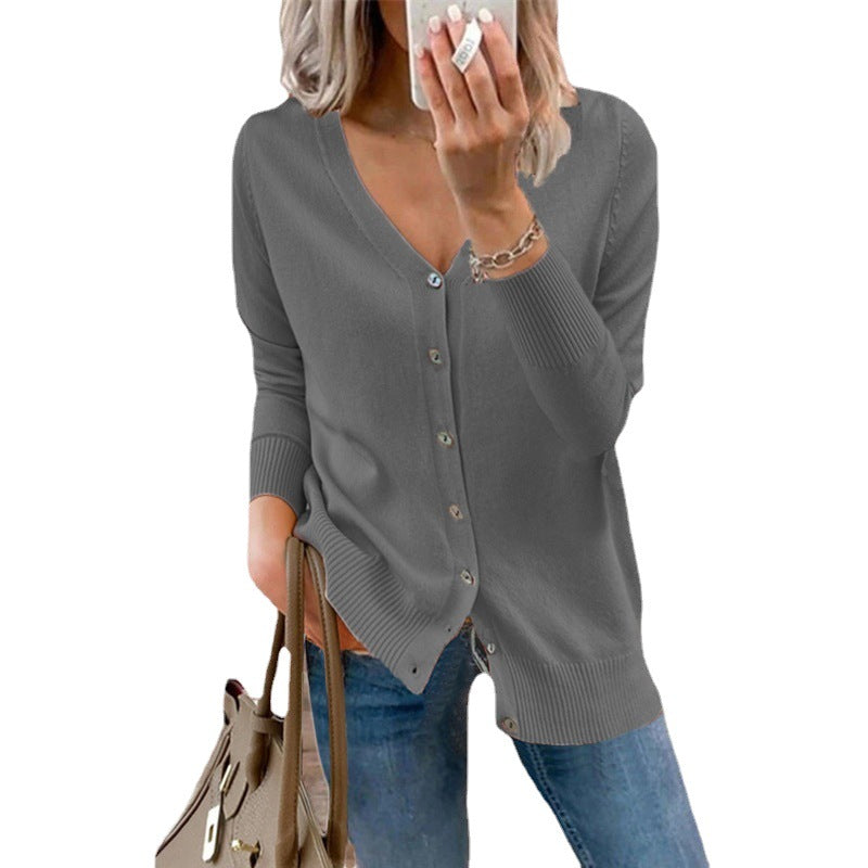 Hollis Deep V Neck Button Cardigan
