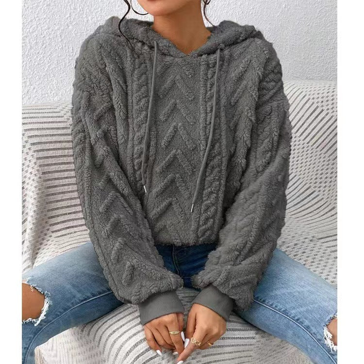 Carolina Sherpa Cable Pattern Hoodie