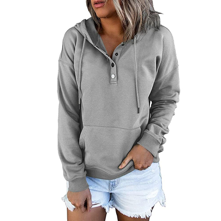 Gisela Henley Button Neck Hoodie