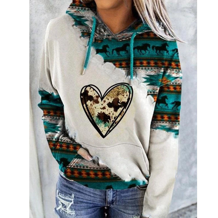 Kalina Oversized Ethnic Print Hoodie