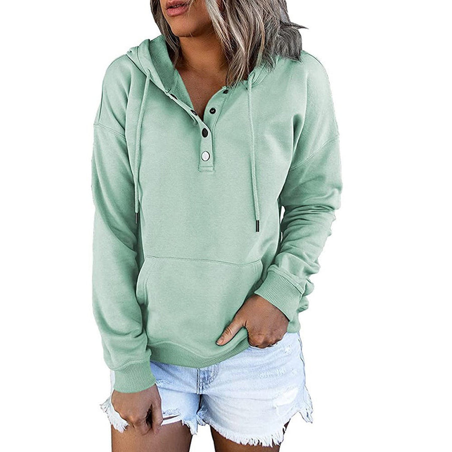 Gisela Henley Button Neck Hoodie