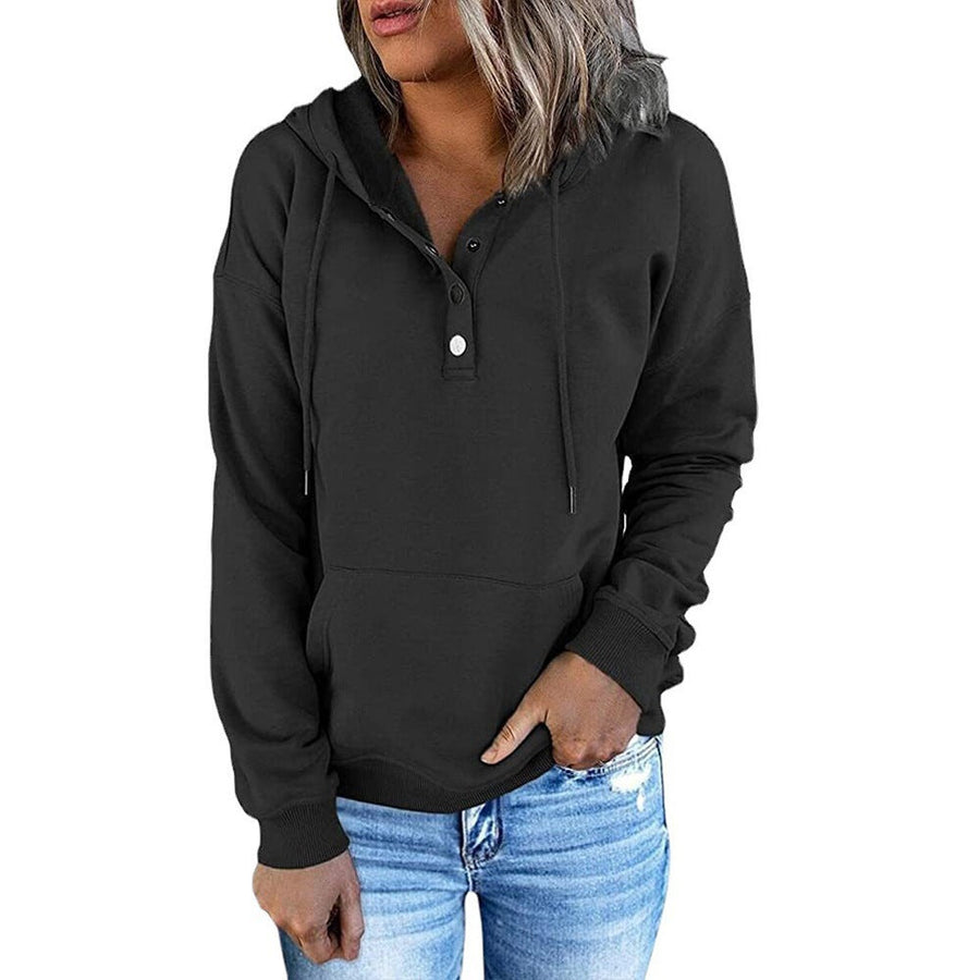 Gisela Henley Button Neck Hoodie