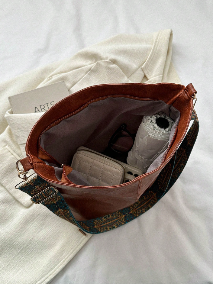 Katia Embroidered Strap Hobo Bag