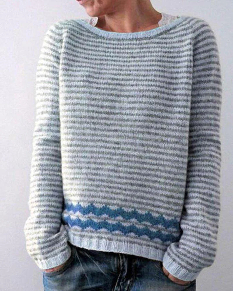 Svea Nordic Pattern Crew Neck Sweater