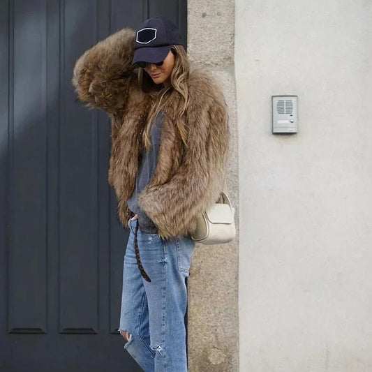 Fulvia Plush Faux Fur Jacket
