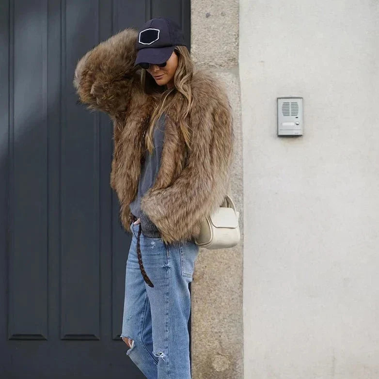 Fulvia Plush Faux Fur Jacket