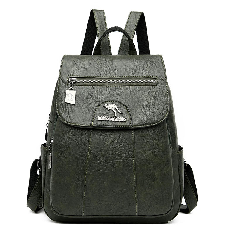 Marlies Leather Flap Backpack
