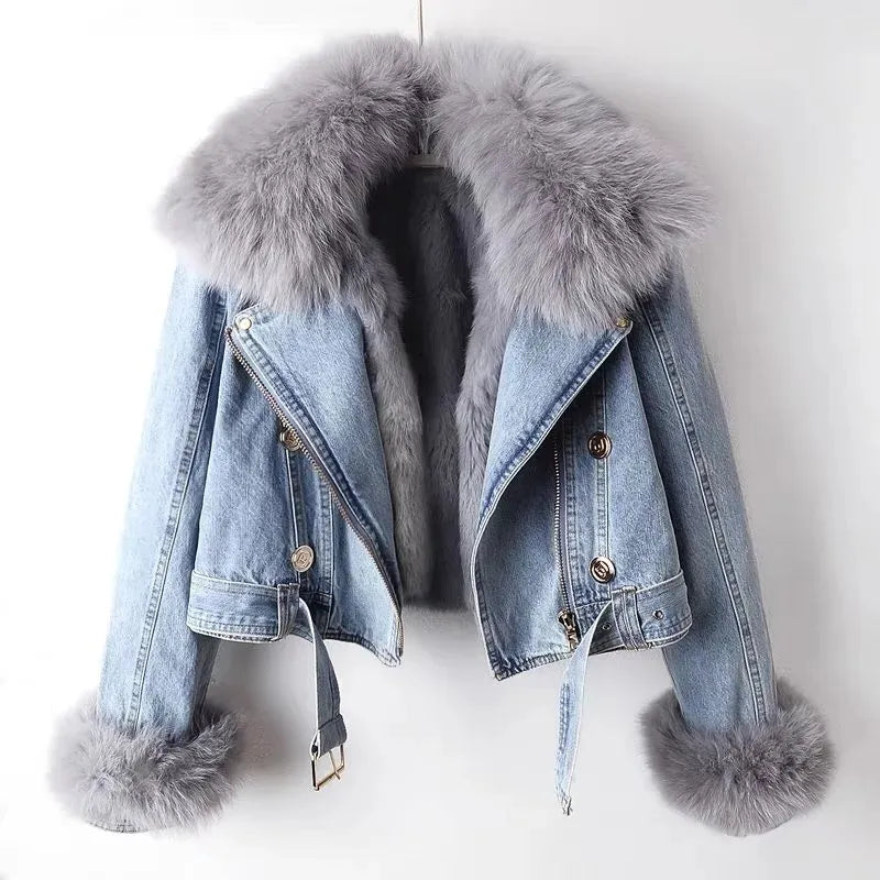 Flavia Faux Fur Lined Denim Jacket
