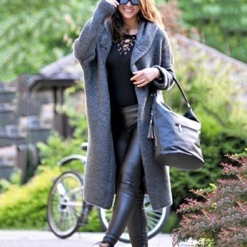 Aida Long Hooded Cotton Cardigan Coat