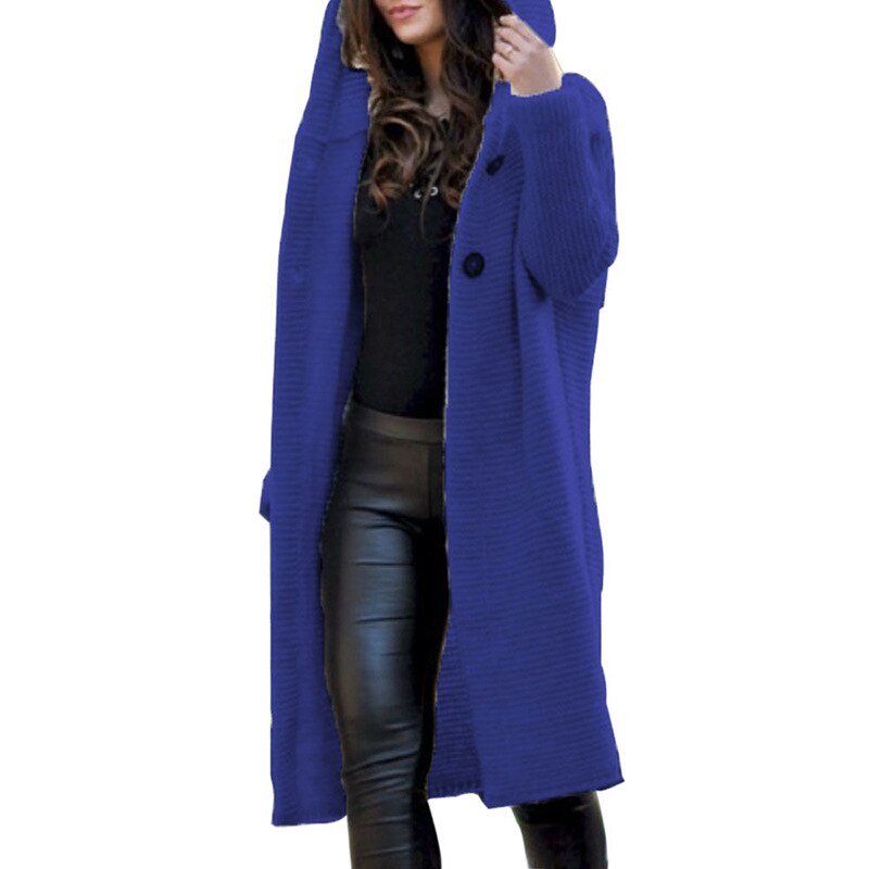Aida Long Hooded Cotton Cardigan Coat