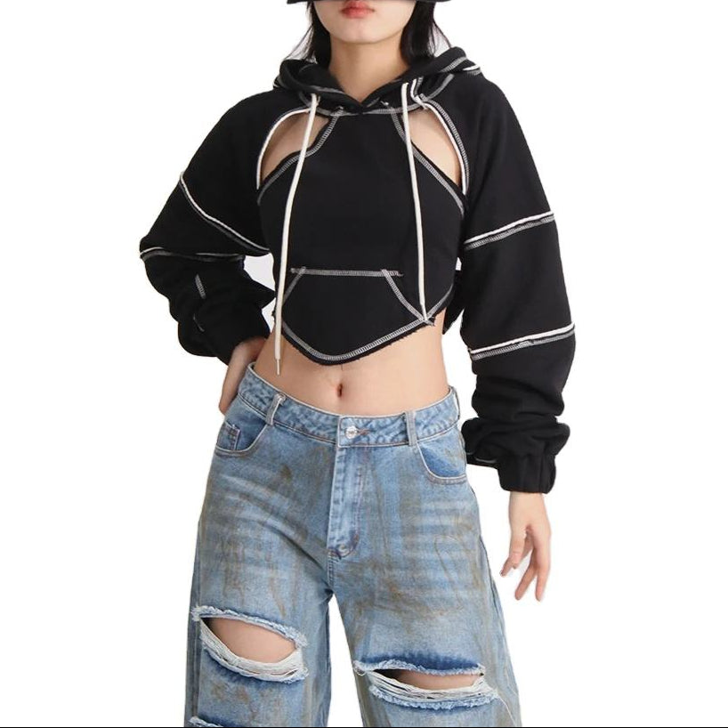Evadne Cropped Pullover Hoodie